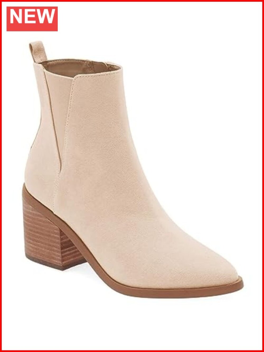 Pointed Toe Ankle Boots with Chunky Block Stacked Heel and Side Zipper